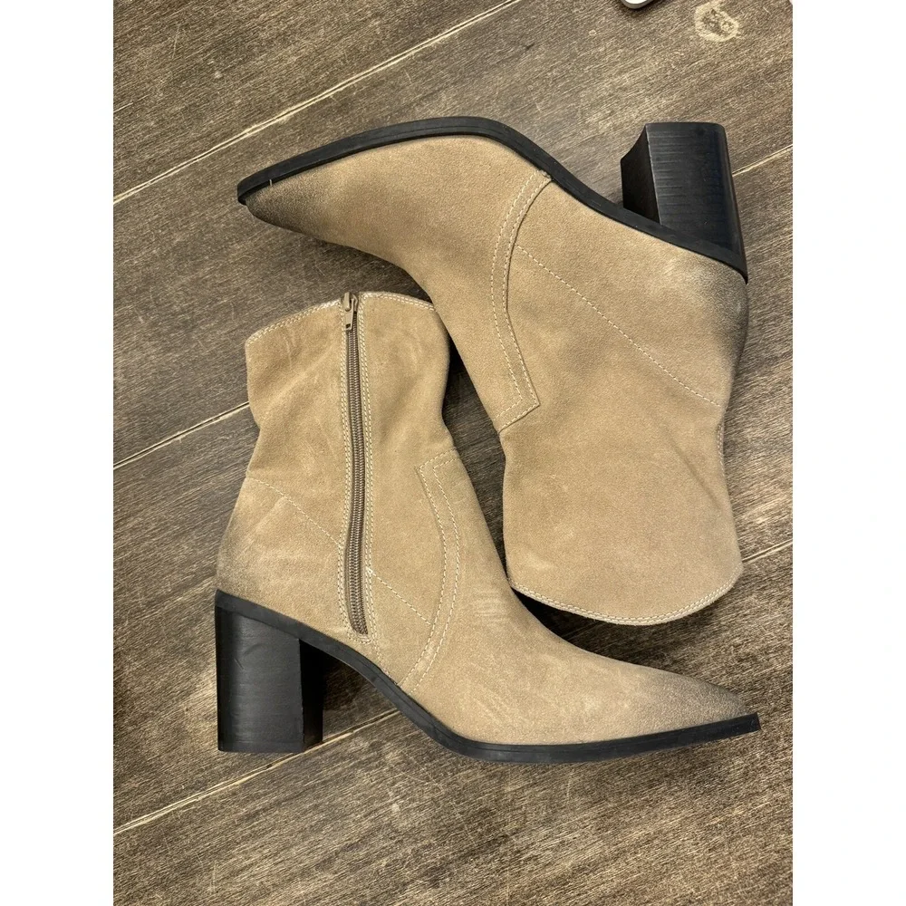 BP Surina‎ Western Booties In Tan Smoke Leather Upper Size 11 Women's Boots NEW